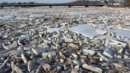 Cinematic Footage of Ice Jam